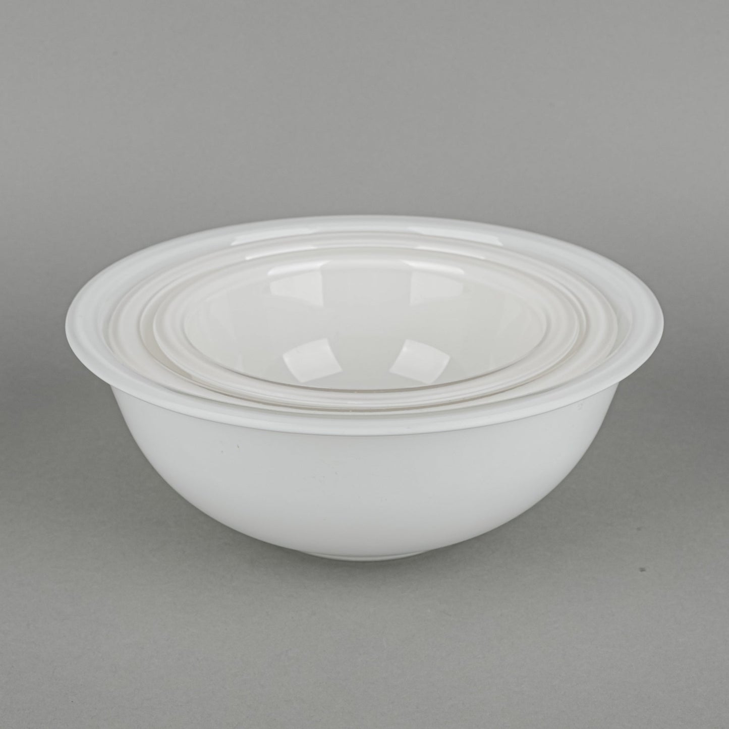 Glass Nesting Bowls White Set of 3